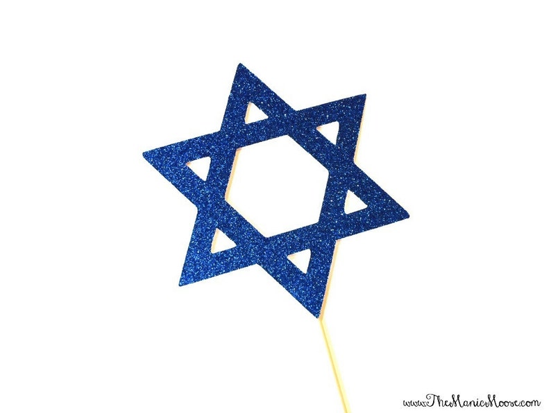 Hanukkah Photo Booth Props Glitter Photo Props Star of David Prop GLITTER Photobooth Props image 1