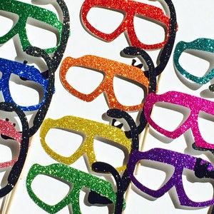 Summer Photo Booth Props Set of 10 GLITTER Swim Goggles with Snorkels Birthdays, Weddings, Parties Fun Photobooth Props image 1