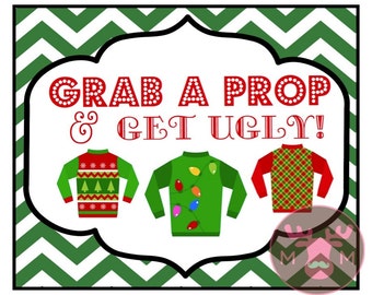 INSTANT DOWNLOAD - Ugly Sweater Party - Photo Booth Sign - Christmas Party - Holiday Party