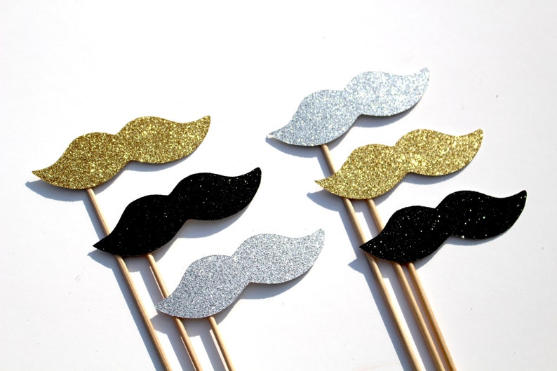 GLAMOUROUS Photo Booth Props Silver Gold and Black Etsy