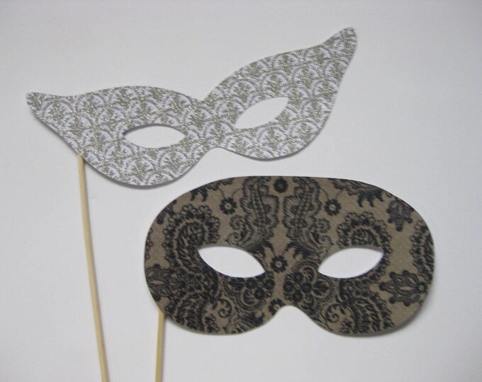 Photo Booth Props the Masquerade Collection 2 Piece Set Etsy