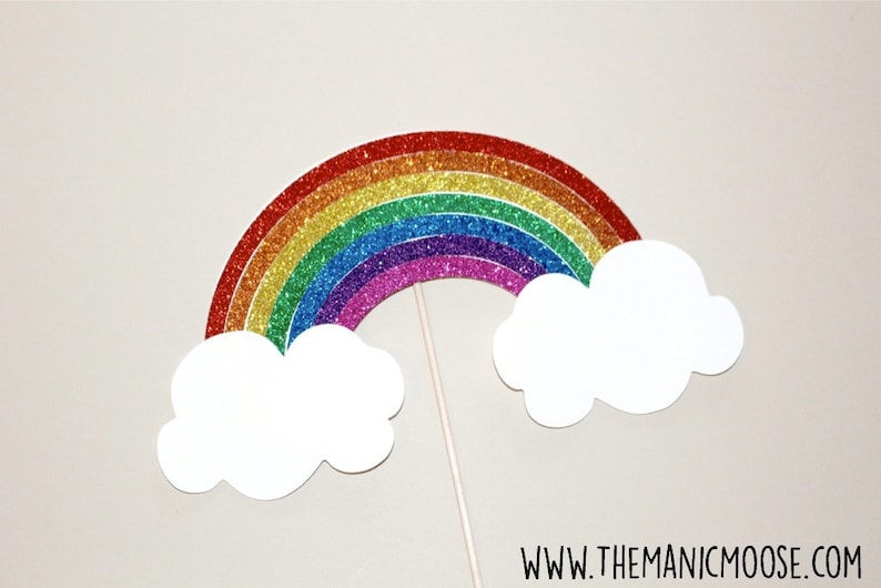 Over The Rainbow Photo Booth Props Large GLITTER Rainbow Prop image 1