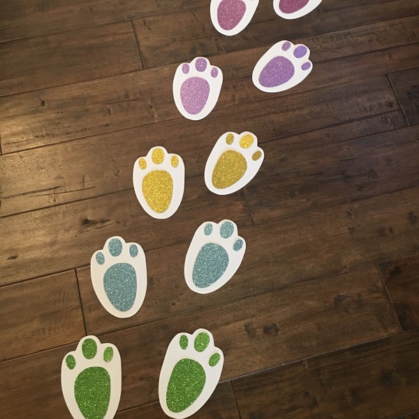 Bunny Footprints with Glitter ~ perfect for Easter and Spring Parties