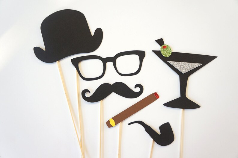 Photo Booth Props Gentlemen Collection Set of 6 Photobooth Etsy