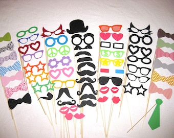 Photo Booth Props  - Ultimate Party 62  piece set - Photobooth Props Best Party Props