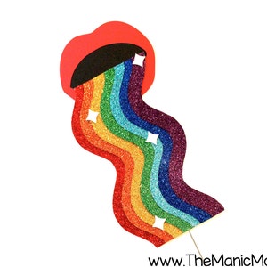 Rainbow Vomit Photo Booth Prop Rainbow Mouth Filter Prop Rainbow Throw Up EXTRA LARGE PROP image 1