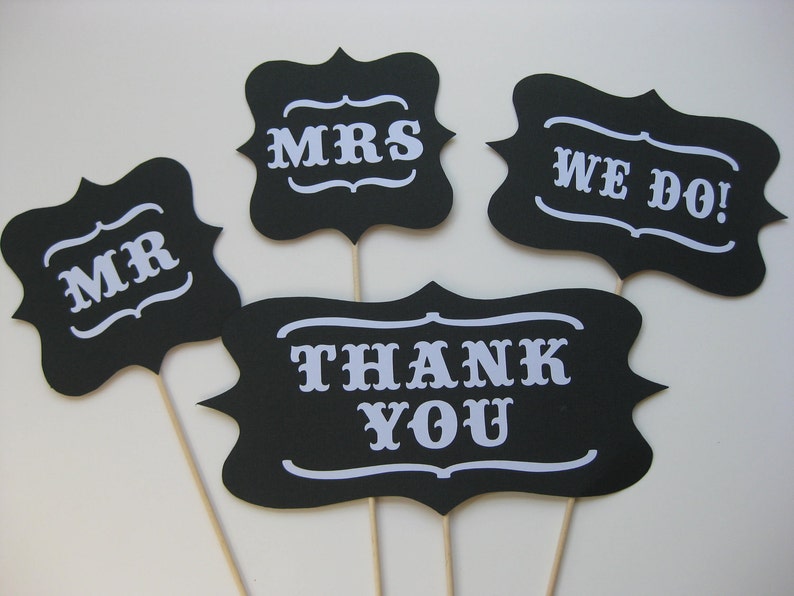 Wedding Signs Ultimate Kit Photo Booth Props Set of 4 | Etsy