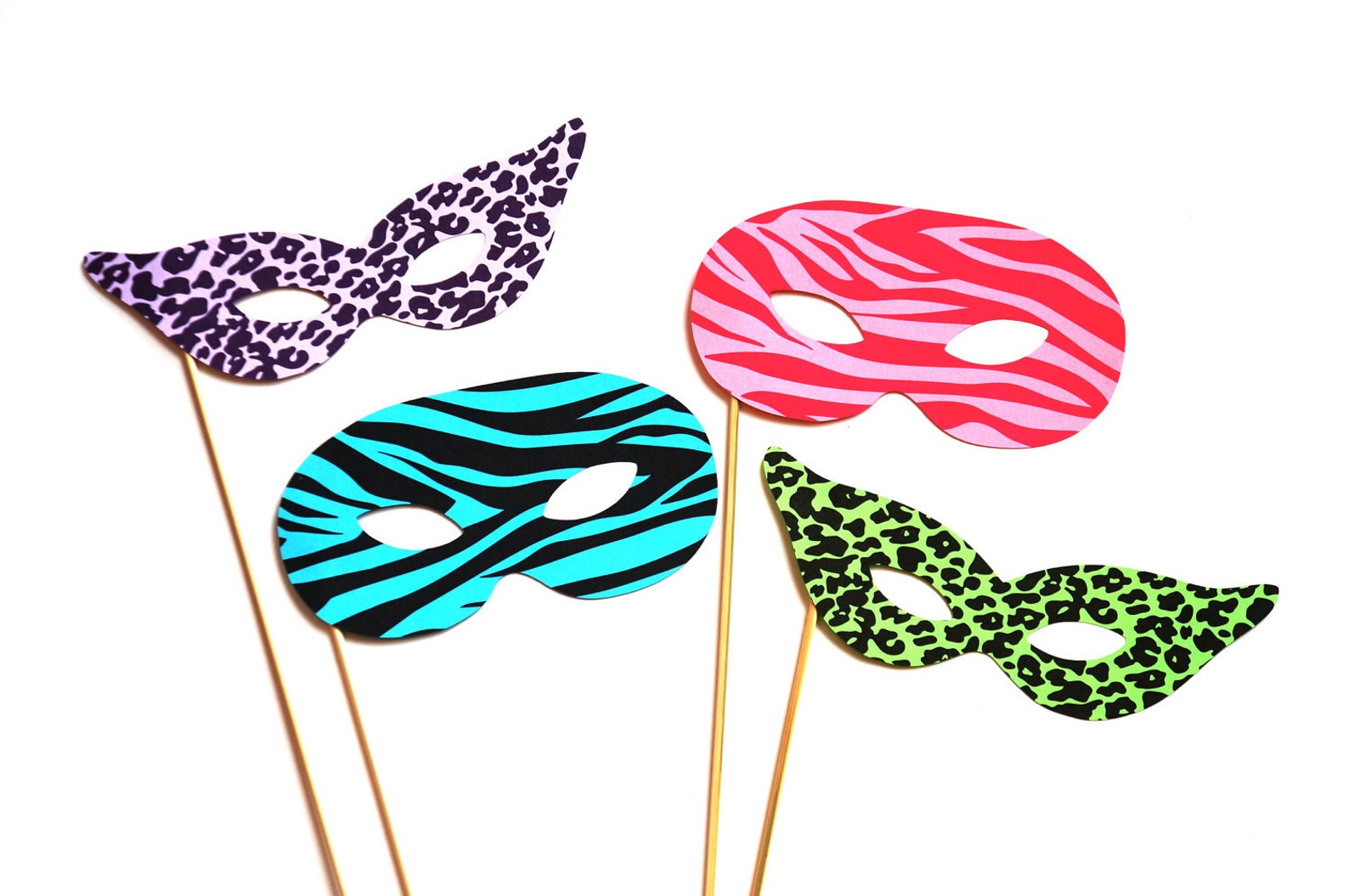 Photo Booth Props Colorful Masquerade Masks 4 Piece Set - Etsy