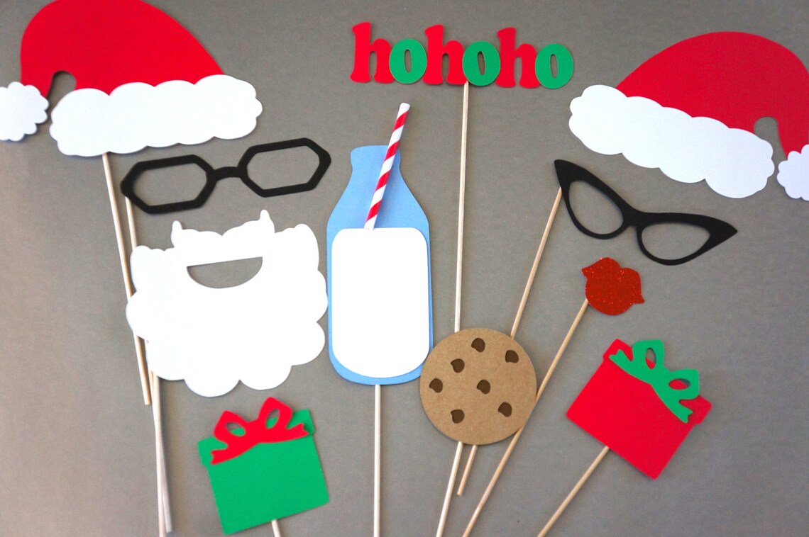 Holiday Card Photo Booth Props 3D Photo Props 11 Piece Set Etsy