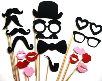 Sexy Photo Booth Party Props - The Sexy Collection -  18 piece set - Birthdays, Weddings, Parties - Photobooth Props