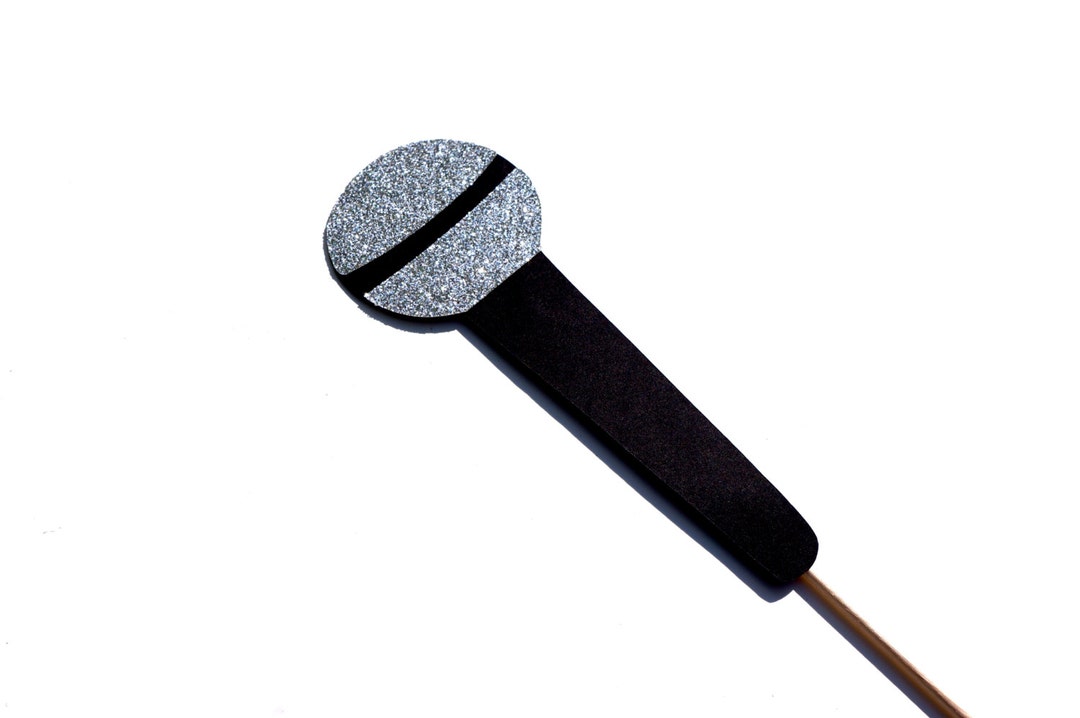 Photo Booth Props - Silver GLITTER Microphone Photobooth Prop - Etsy