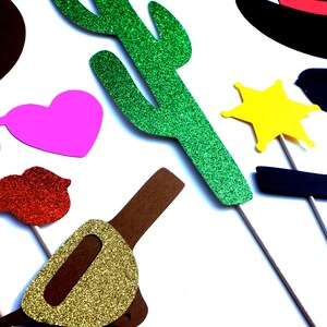 NEW PRICE Photo Booth Props The Deluxe Western Wedding Collection 10 piece prop set Birthdays, Weddings, Parties GLITTER Props image 3
