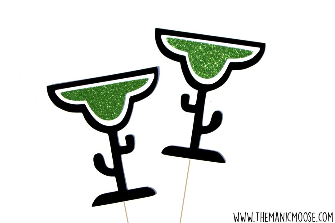 Margarita Photo Booth Props ~ Set of 2 Margarita Props With GLITTER - Etsy