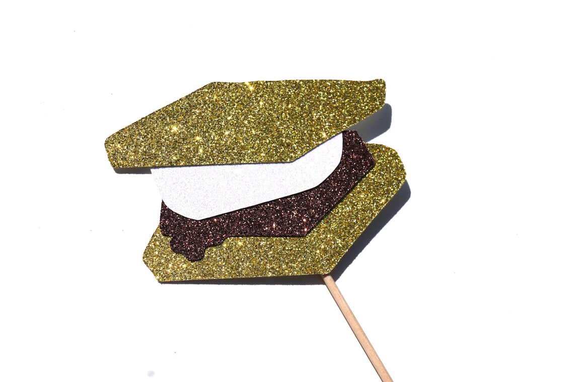 Photo Booth Props GLITTER Campfire and S'mores on a - Etsy