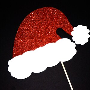 Sparkle Santa Hat Christmas Photo Props GLITTER Photobooth Props Santa Hat Photo Booth Prop image 1