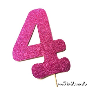 Photo Booth Props - GLITTERY number on a stick  -  You Choose Number and Color - GLITTER Photobooth Prop