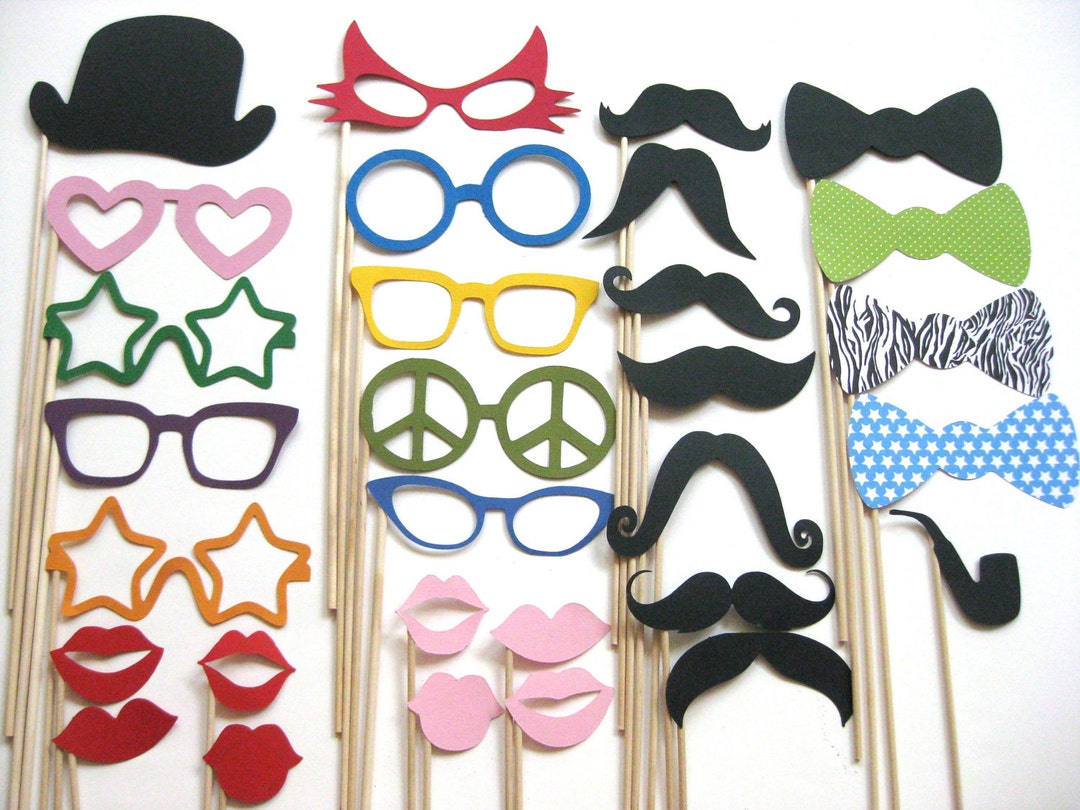 Photo Booth Props ULTIMATE Collection 2 30 Piece Set Awesome  