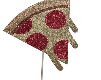 Photo Booth Props -  GLITTER Pizza Slice - Birthdays, Weddings, Parties - Photobooth Props