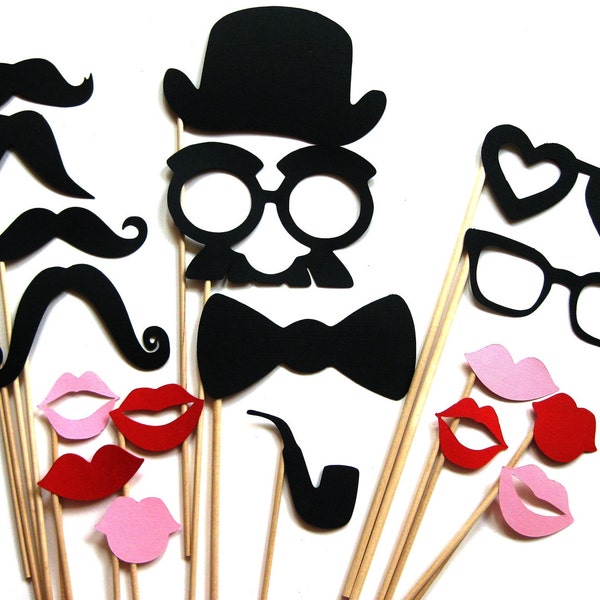 Photo Booth Props - The Sexy Collection - 18 piece set - Birthdays, Weddings, Parties - Photobooth Props