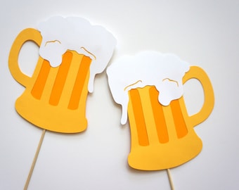 Photo Booth Props - Set of 2 Beer Mug Photo booth Props - Fun Photobooth Props