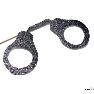 フォトブース小道具 - グリッター手錠 - 警官と強盗 - 警察官小道具 - 誕生日、結婚式、パーティー - グリッターフォトブース小道具