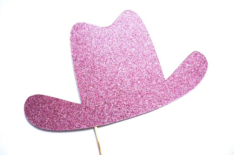 Photo Booth Props PINK GLITTER Cowgirl Hat Prop Birthdays, Weddings, Parties Photobooth Props image 1