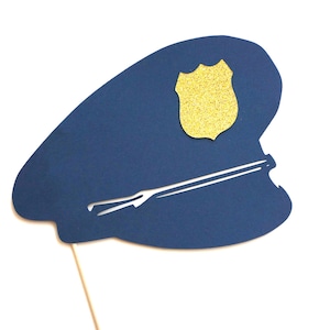 Photo Booth Props - sombrero de policía con la divisa del brillo - CP sombrero Photobooth apoyos