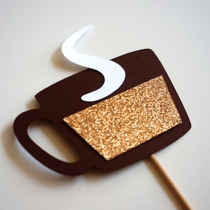 Photo Booth Props - Hot Chocolate, Coffee on a stick - GLITTER Photobooth Props