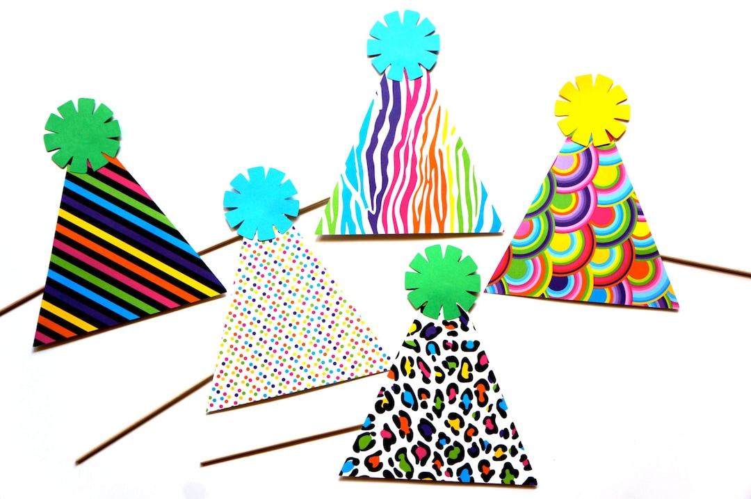 Photo Booth Props Birthday Party Hats 5 Piece Prop Set Great for
