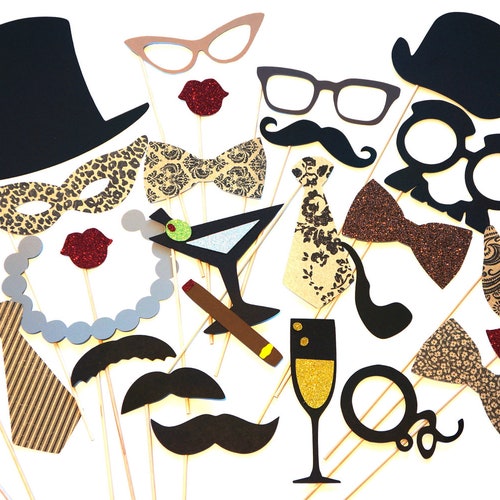 SALE vintage Photo Booth Props DELUXE Set 27 Piece Set Etsy