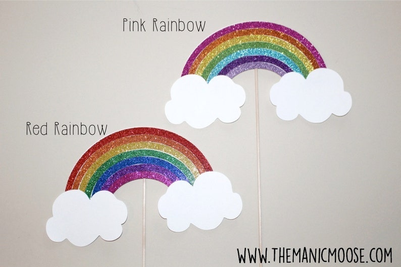 Over The Rainbow Photo Booth Props Large GLITTER Rainbow Prop image 3