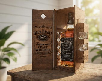 Daniel Whiskey Gift Box Laser Cut File | Wooden Liquor Bottle Holder SVG DXF N 7