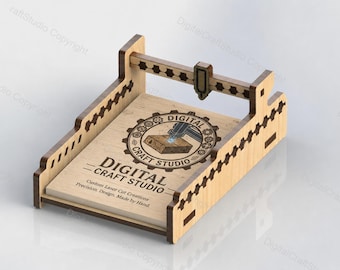 Laser Cut Desk Organizer SVG – Business Card Holder, 3mm Material File