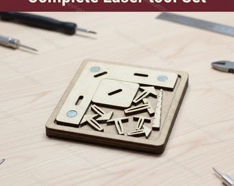 Laser Cut Alignment Tool Set for Engraving & Woodworking | Precision Measurement Jig | 3mm Digital File