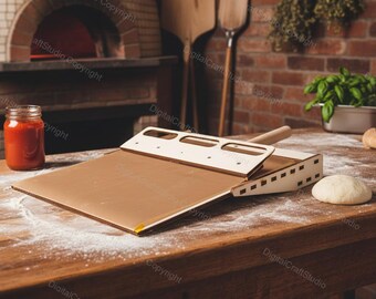 Lasergesneden pizzaschil SVG-bestand - houten pizzaschop - Home Kitchen Tool digitale download