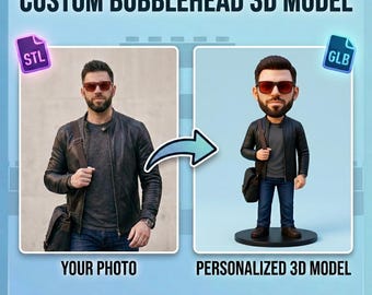 Modello 3D Bobblehead personalizzato / File STL/GLB di caricature personalizzate (download digitale)