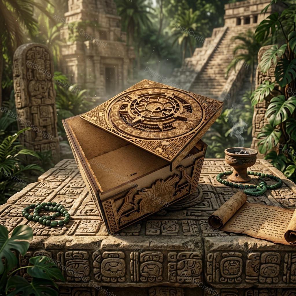 Mayan Aztec Laser Cut Box File for 3mm Wood | Intricate Decorative ...