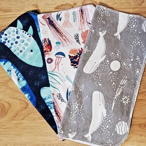 Reusable Unpaper Towels || Set of 6 || Alaska prints| Multipurpose Cleaning Cloth | 100% cotton | 1-Ply 11&quot;x11&quot; |  Low Waste Living