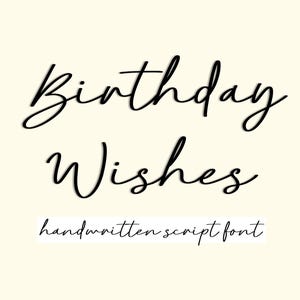 Lettertype voor verjaardagswensen - Handgeschreven scriptlettertype, OTF- en TTF-bestanden (digitale download)