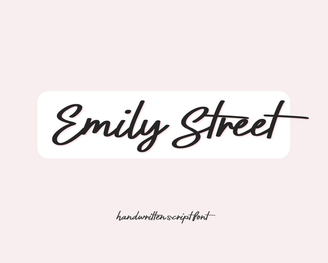 Emily Street Font - Handwritten Script Font: OTF and TTF Files (digital ...