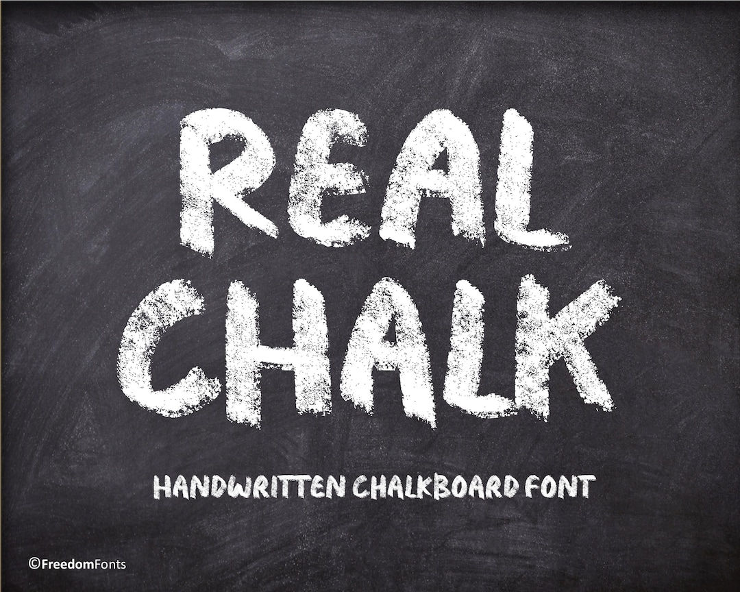 Real Chalk Font - Handwritten Chalkboard Typeface, OTF and TTF Files ...