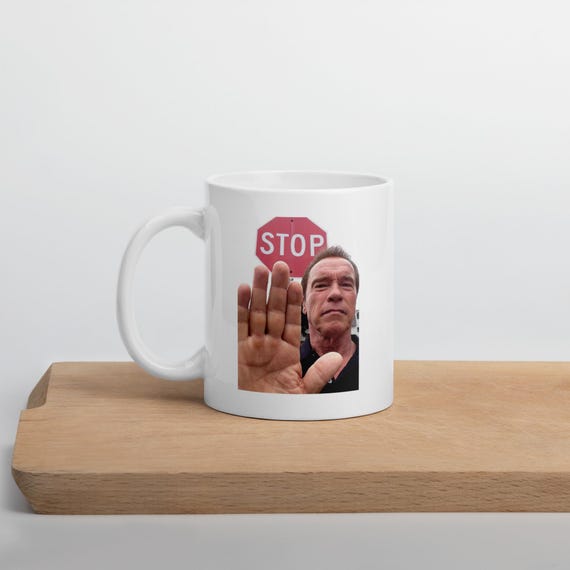 Funny Stop Sign Mug – White Coffee Mug with Text – Humor Coffee Cup – Office Mug – Novelty Gift