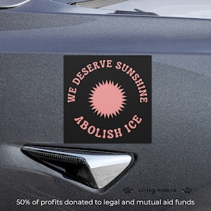 Abolish ICE Car Magnet | We Deserve Sunshine, Legal Aid Fundraiser