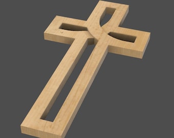Woven X Cross - 3D STL File for CNC Wood Carving, 3D Printing