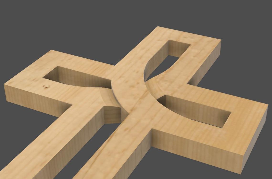 Woven X Cross - 3D STL File for CNC Wood Carving, 3D Printing - Etsy