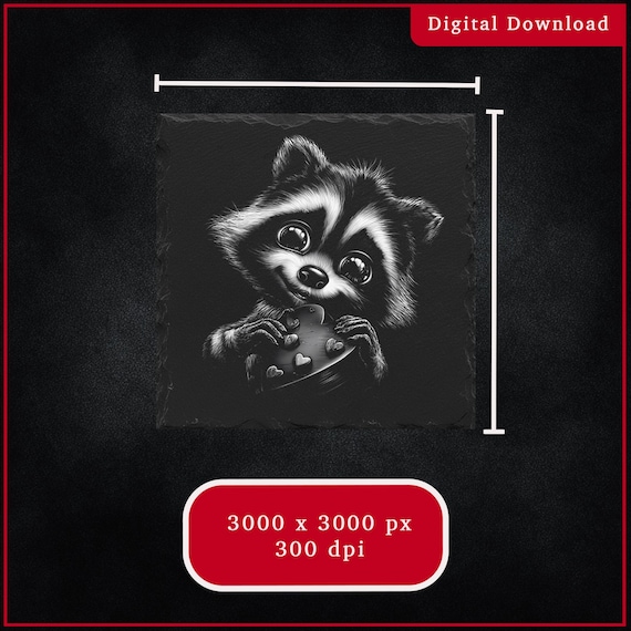 Valentine Raccoon Laser Engraving Designs Bundle, 9 Cute Love PNG