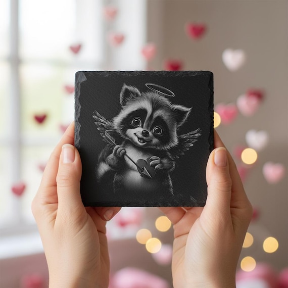 Valentine Raccoon Laser Engraving Designs Bundle, 9 Cute Love PNG