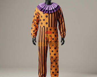 Horror Clown Jumpsuit Creepy Scary Clown Costume Halloween Cosplay