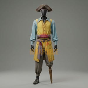 Pirate Clark-cosplaykostuum op de achterkamertjes geïnspireerde horrorpiratenoutfit