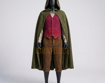 Frodo Baggins Cosplay Costume Ring bearer Hobbit Outfit Lord of the Rings